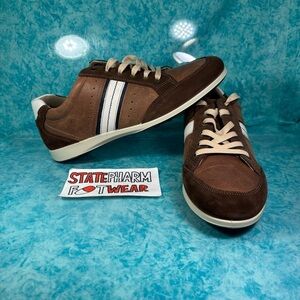 Kenneth Cole Reaction Made In Italy Brown Suede Low Top Casual Shoes Size 42 8.5